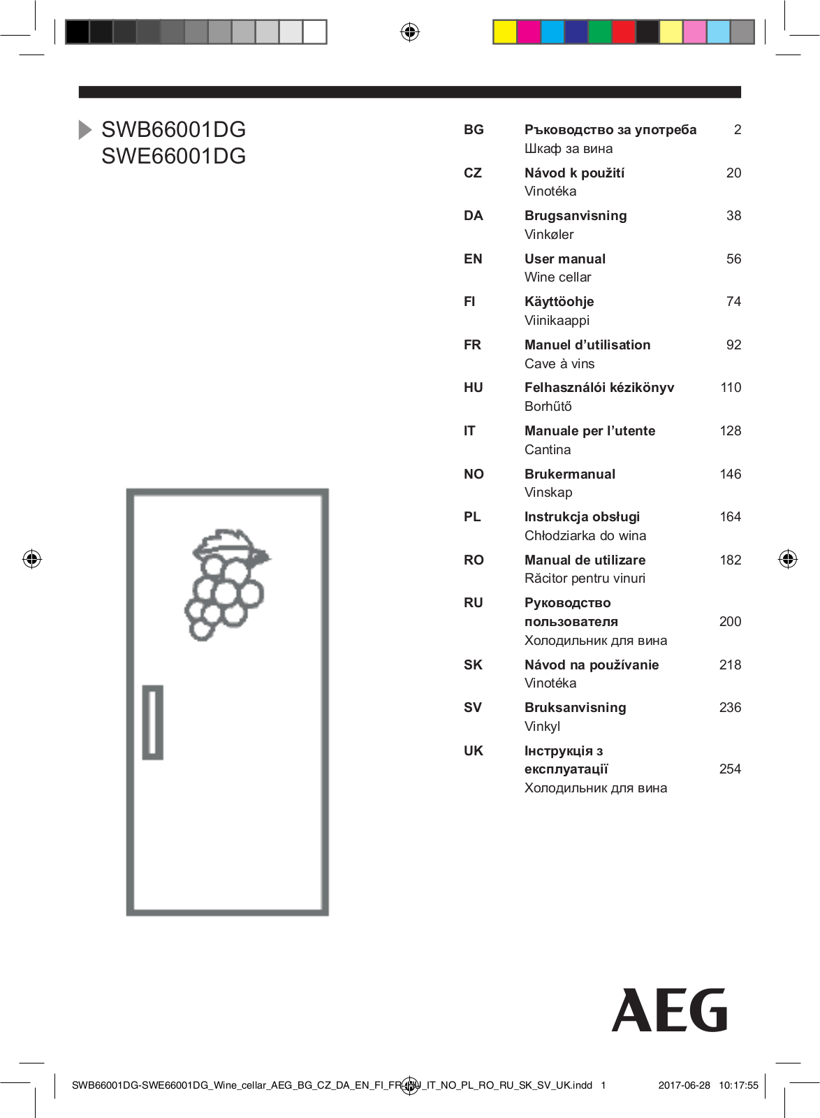 AEG SWB66001DG User Manual