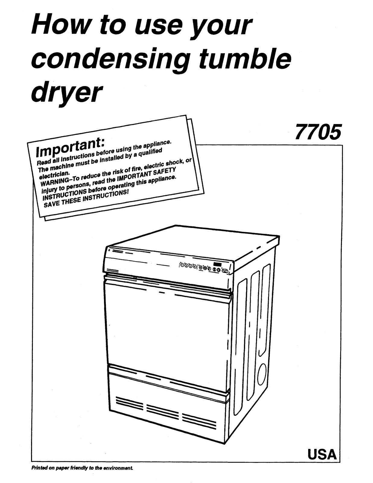 Asko 7705 Quick Start Guide