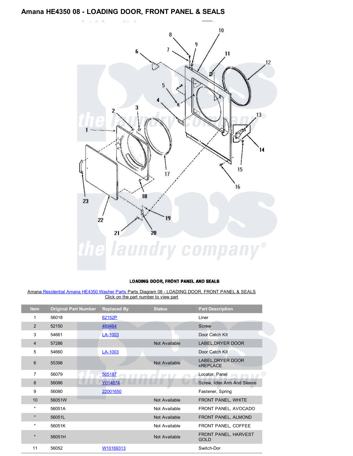 Amana HE4350 Parts Diagram