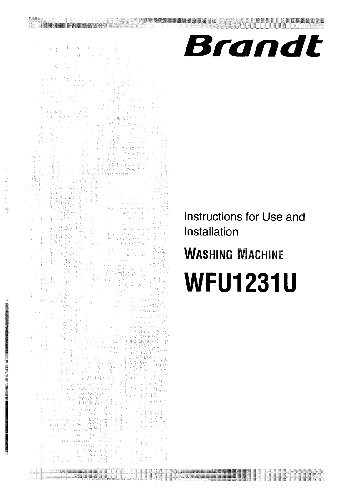BRANDT WFU1231U User Manual