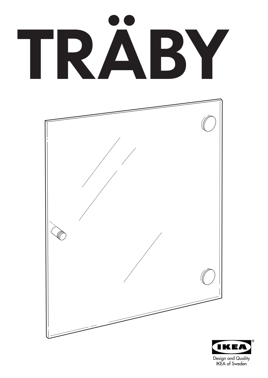 IKEA TRÄBY GLASS DOOR 13 3/4X13 3/4