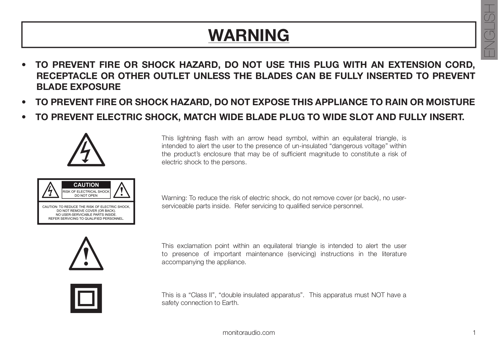 Monitor Audio IWA-250 User Manual