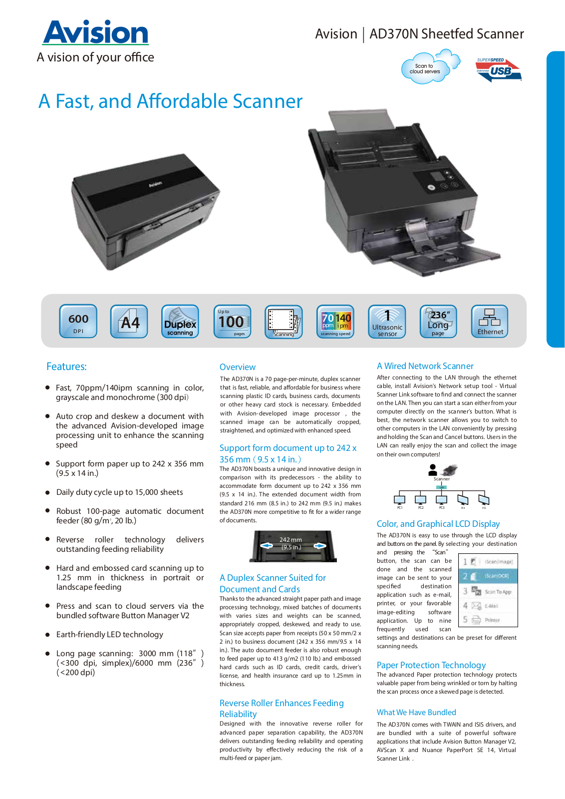 Avision AD370N User Manual - ManualMachine.com