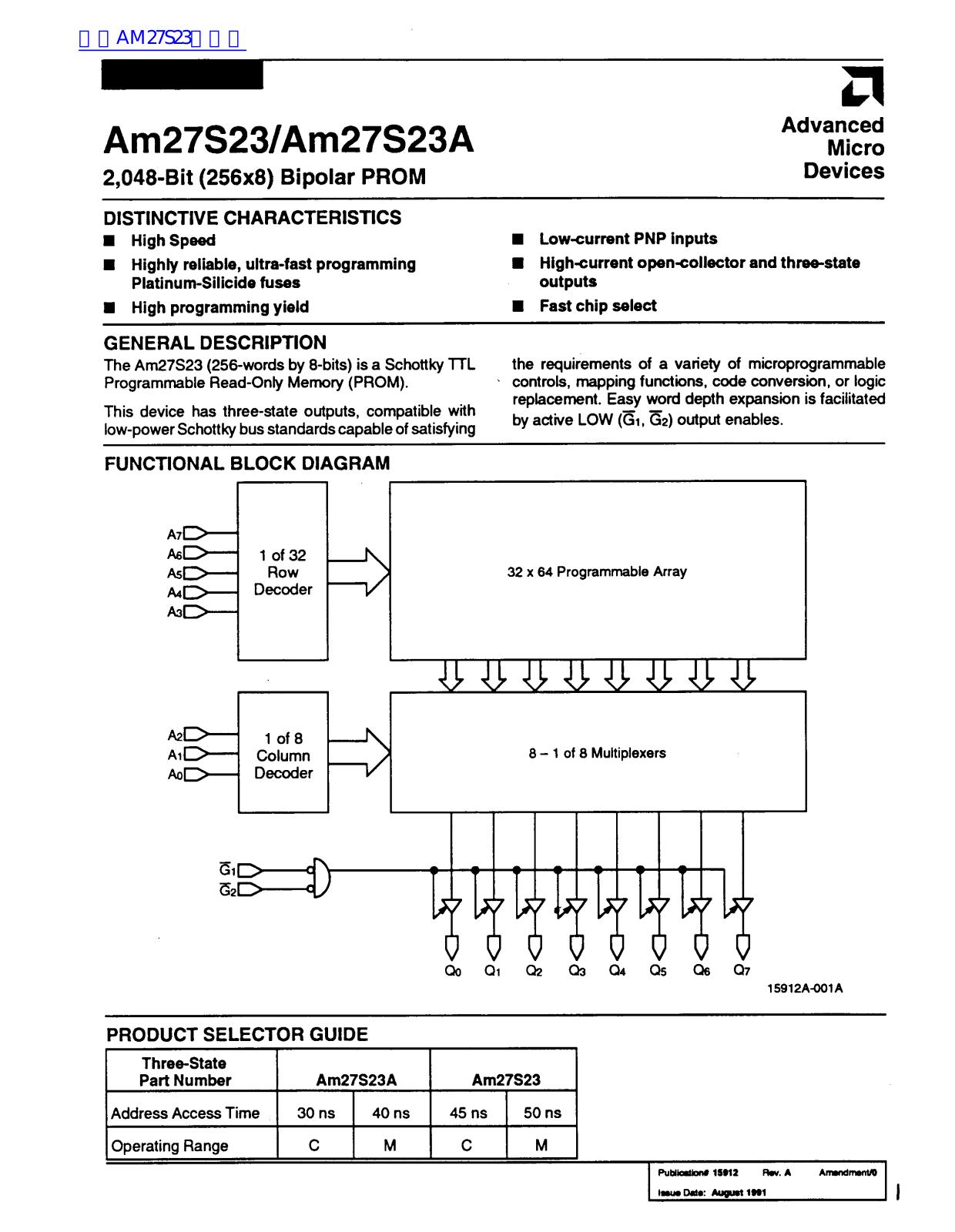 AMD Am27S23, Am27S23A Service Manual