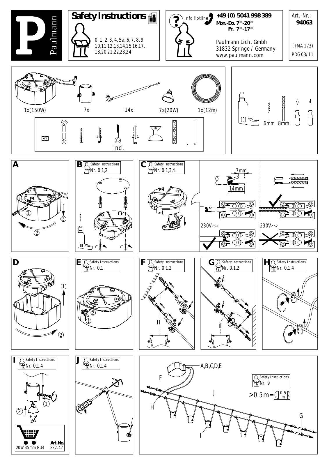 Paulmann 94063 Safety instructions - ManualMachine.com