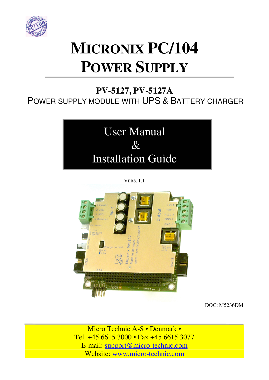 Micro Technic PV-5127A, PV-5127 User Manual