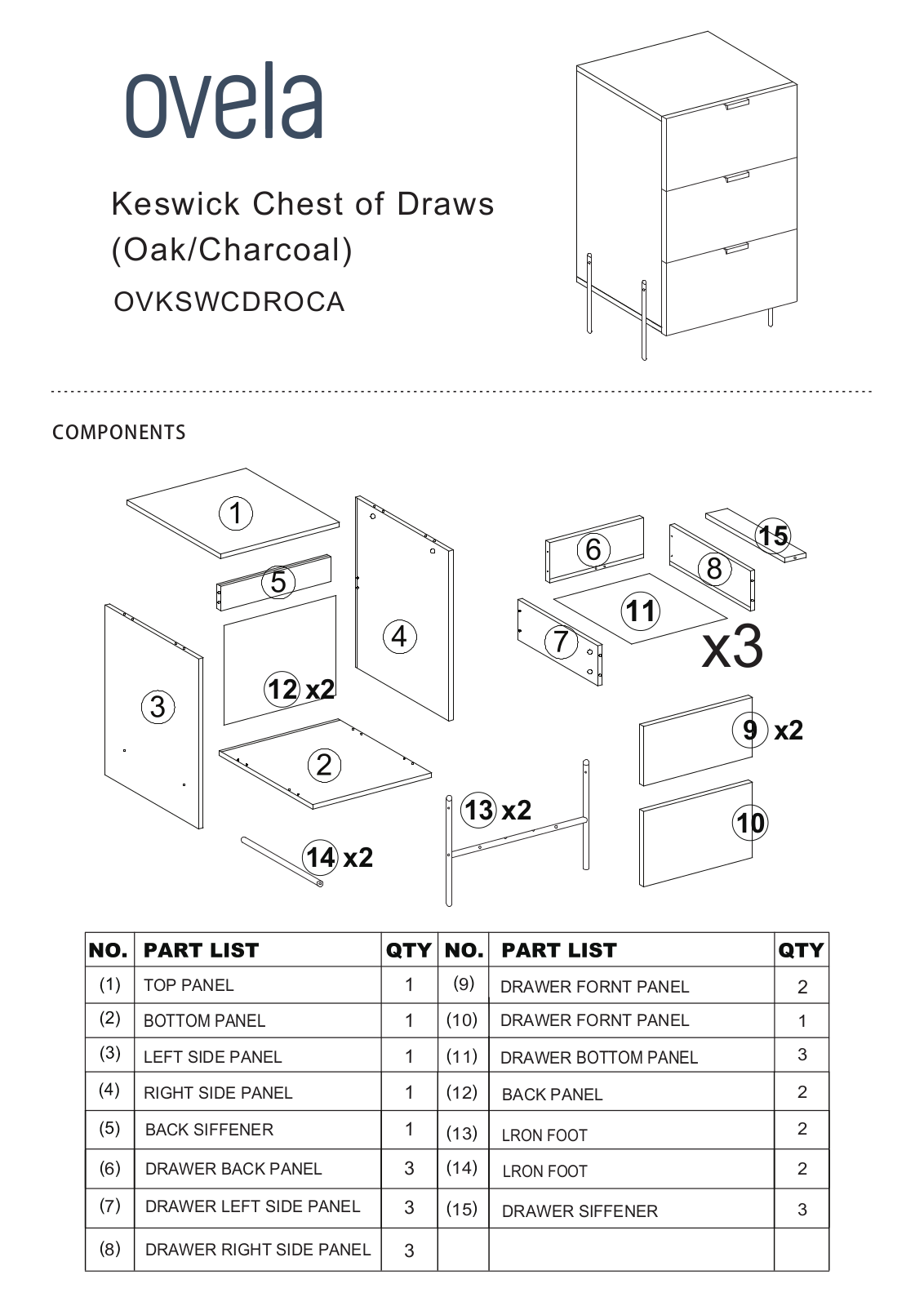Ovela OVKSWCDROCA User guide - ManualMachine.com
