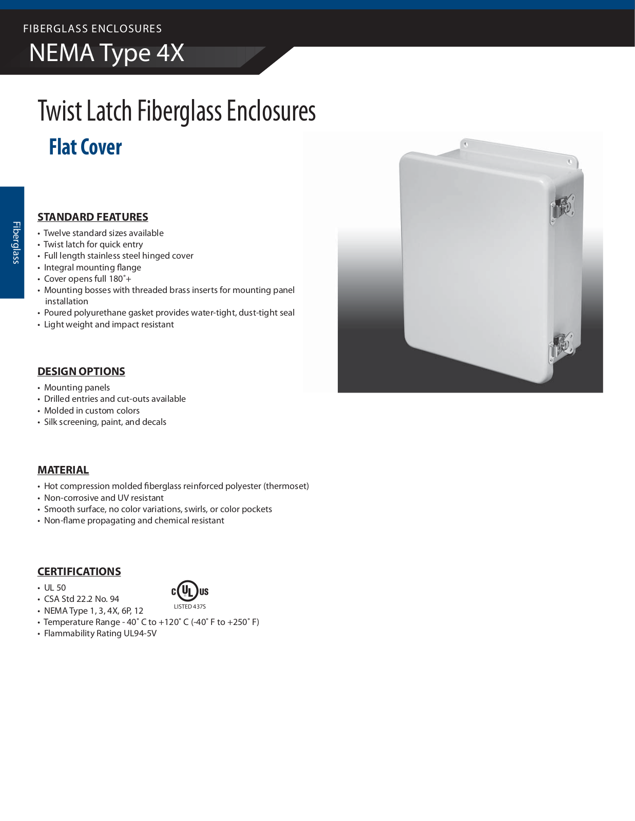 Adalet Twist Latch Fiberglass Enclosures Catalog Page