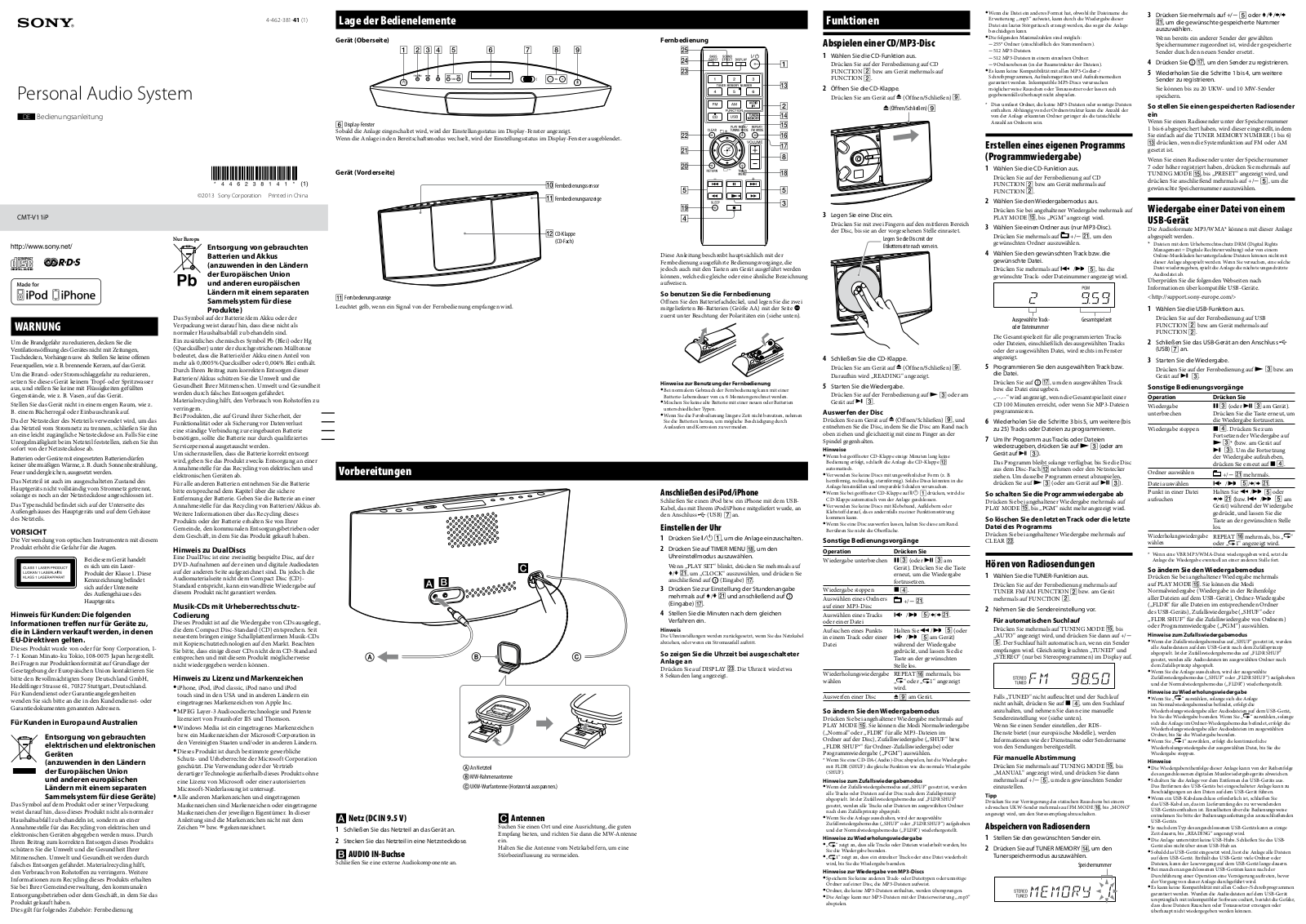 Sony CMT-V11IP User Manual