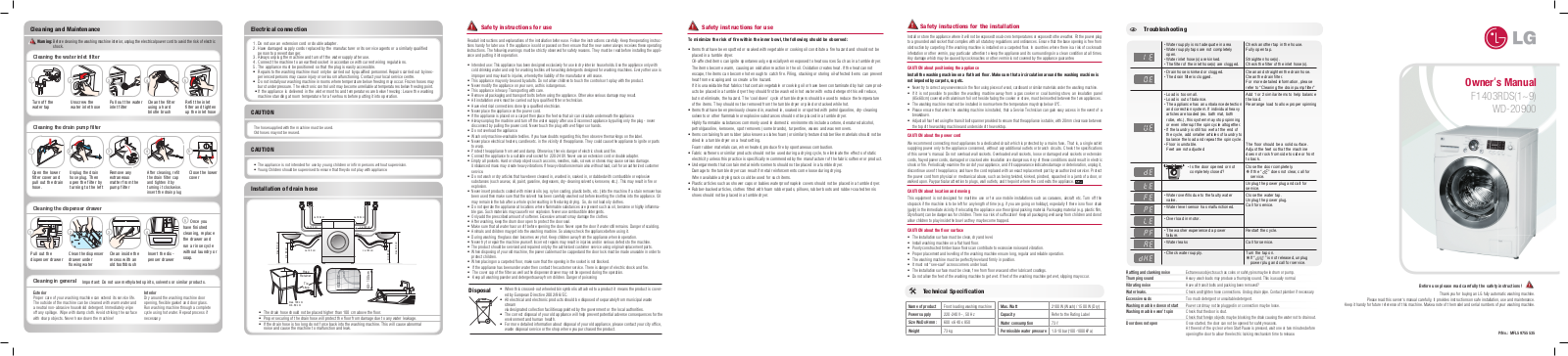 LG WD-20900 User Manual