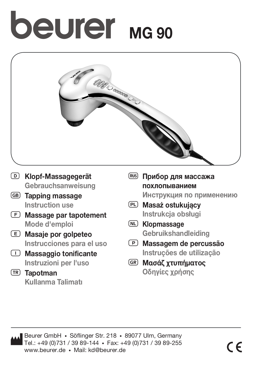 Beurer MG 90 User Manual