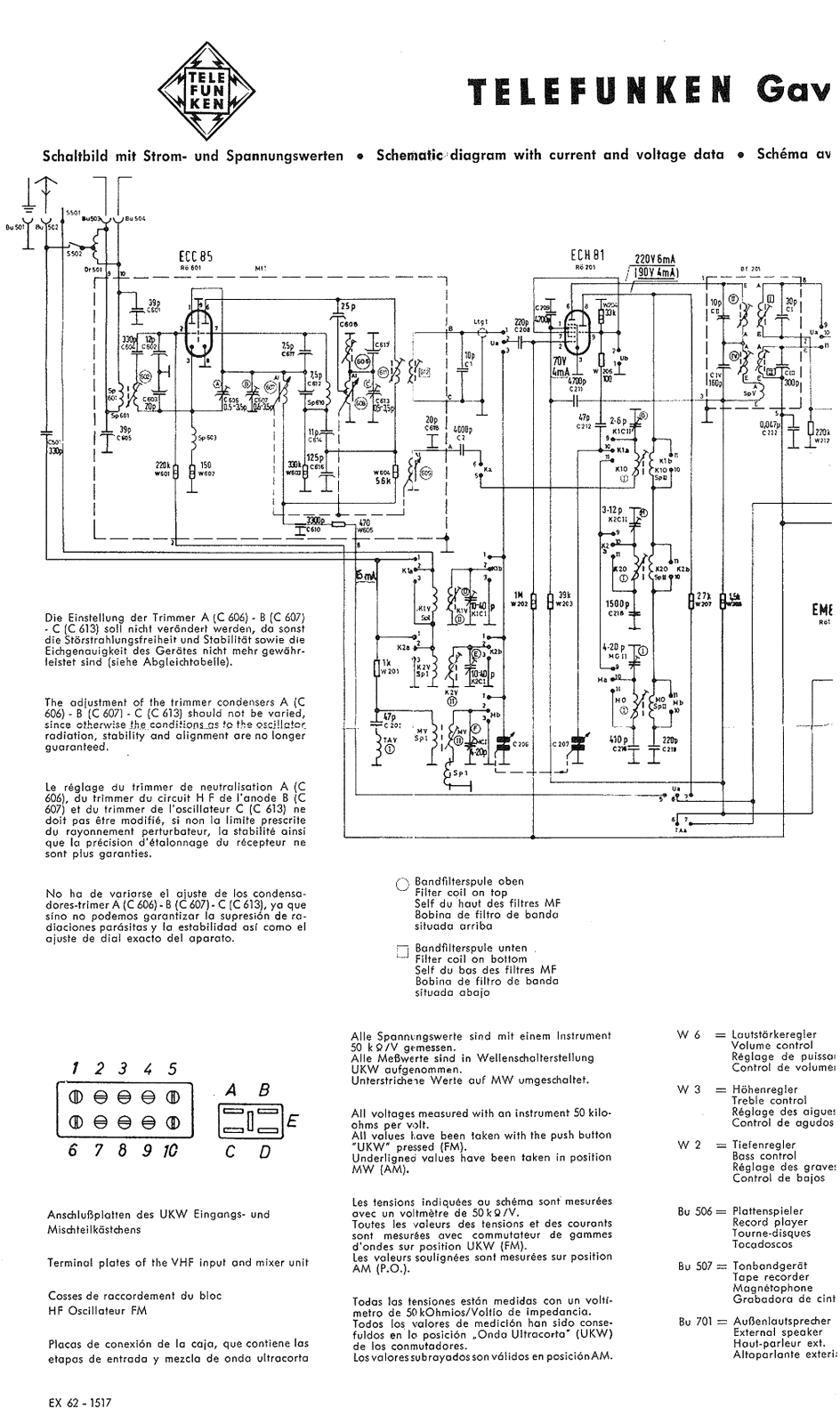 Telefunken Gavotte-5353 Schematic