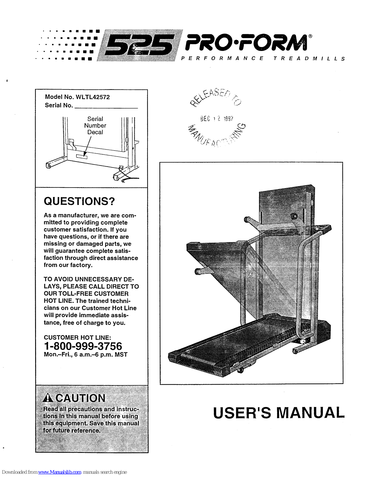 ProForm Cadence Lx25, WLTL42572 User Manual