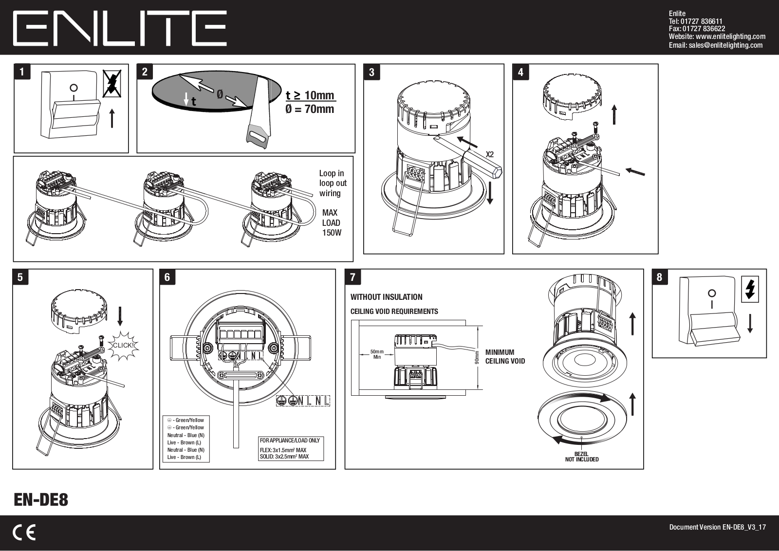 Enlite EN-DE8 Installation Instructions - ManualMachine.com
