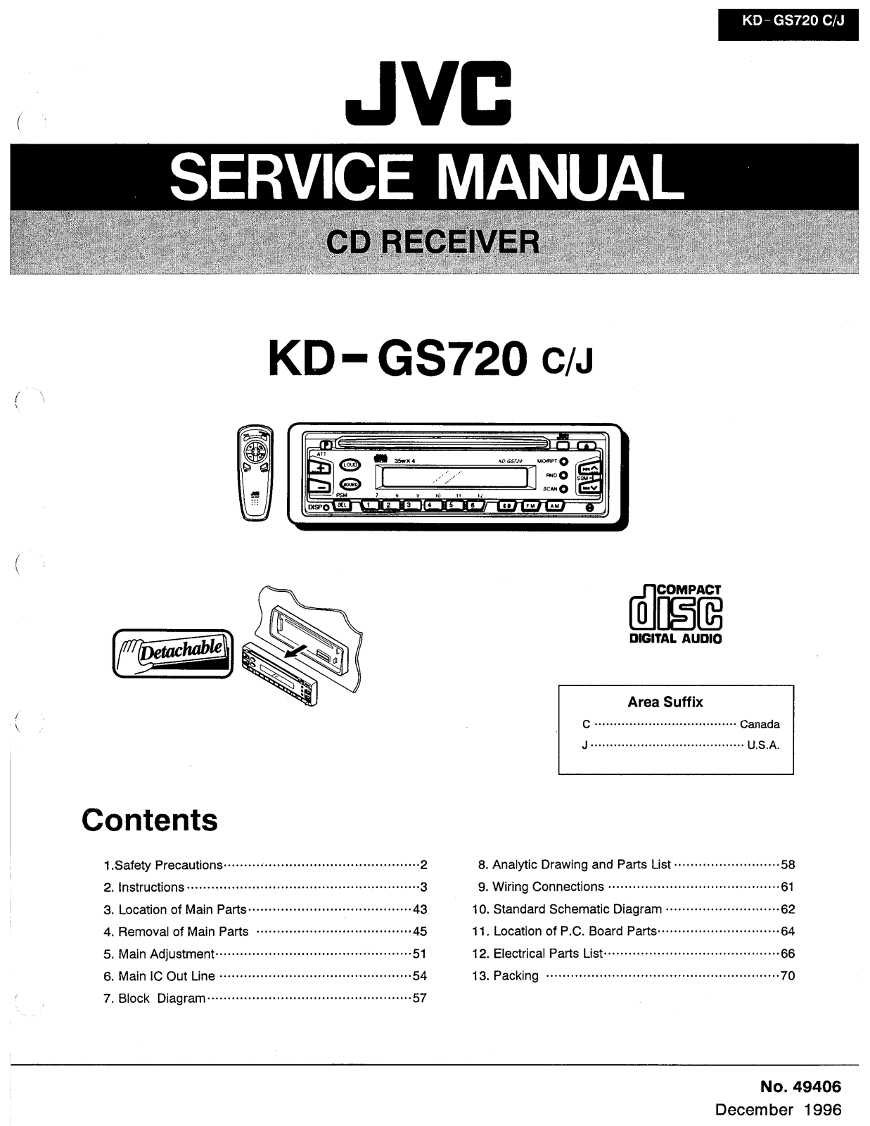 JVC KDGS-720 Service manual