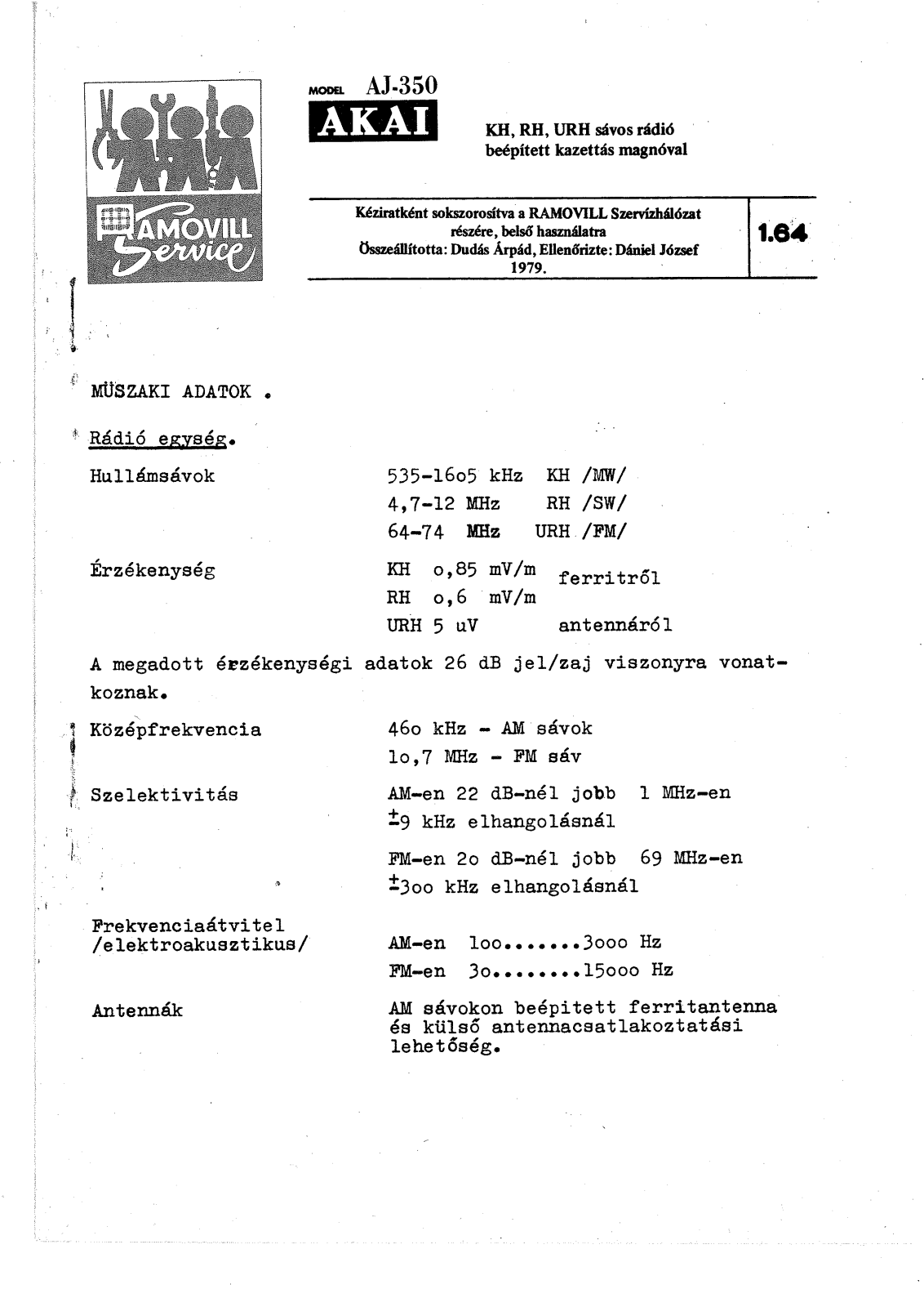 Akai AJ-350 Service manual