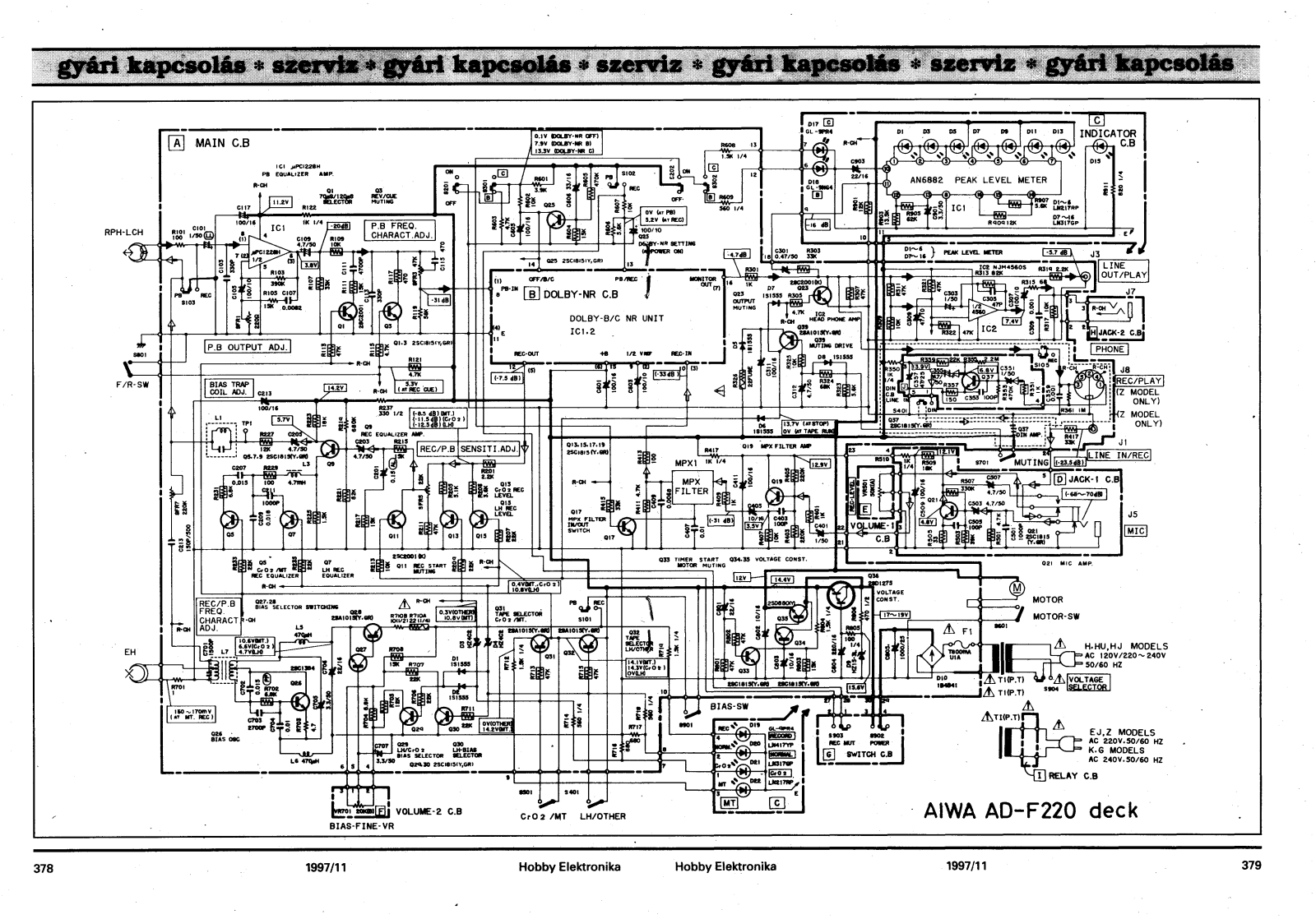 Aiwa ADF-220 Schematic