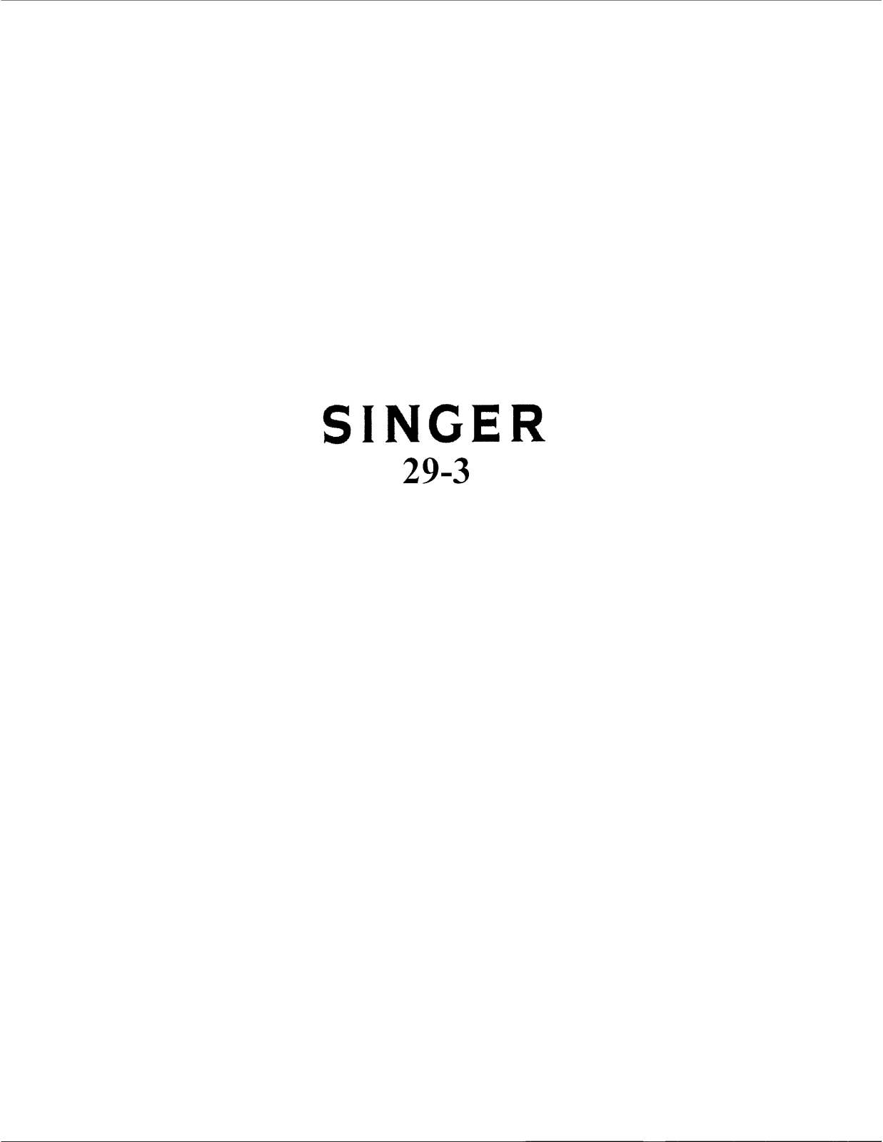 SINGER 29-3 Parts List