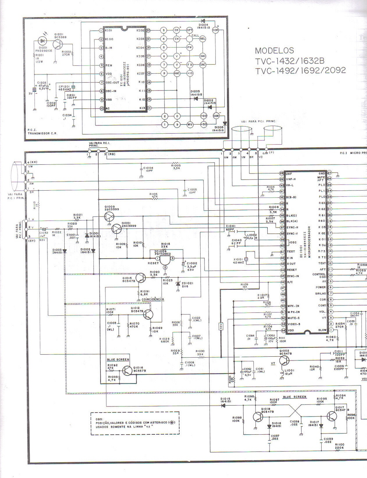 Sharp TVC-1432/1632B, TVC-1492/1692/2092 Schematic