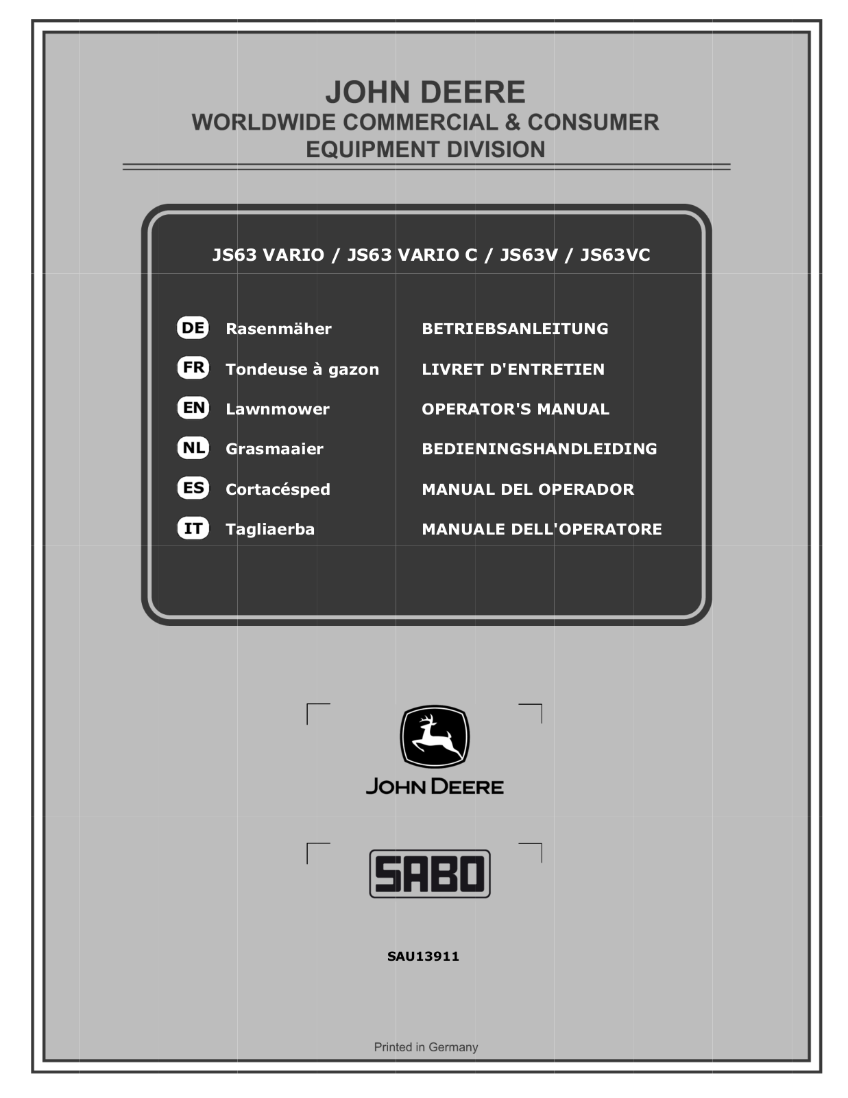 SABO JS63 User Manual