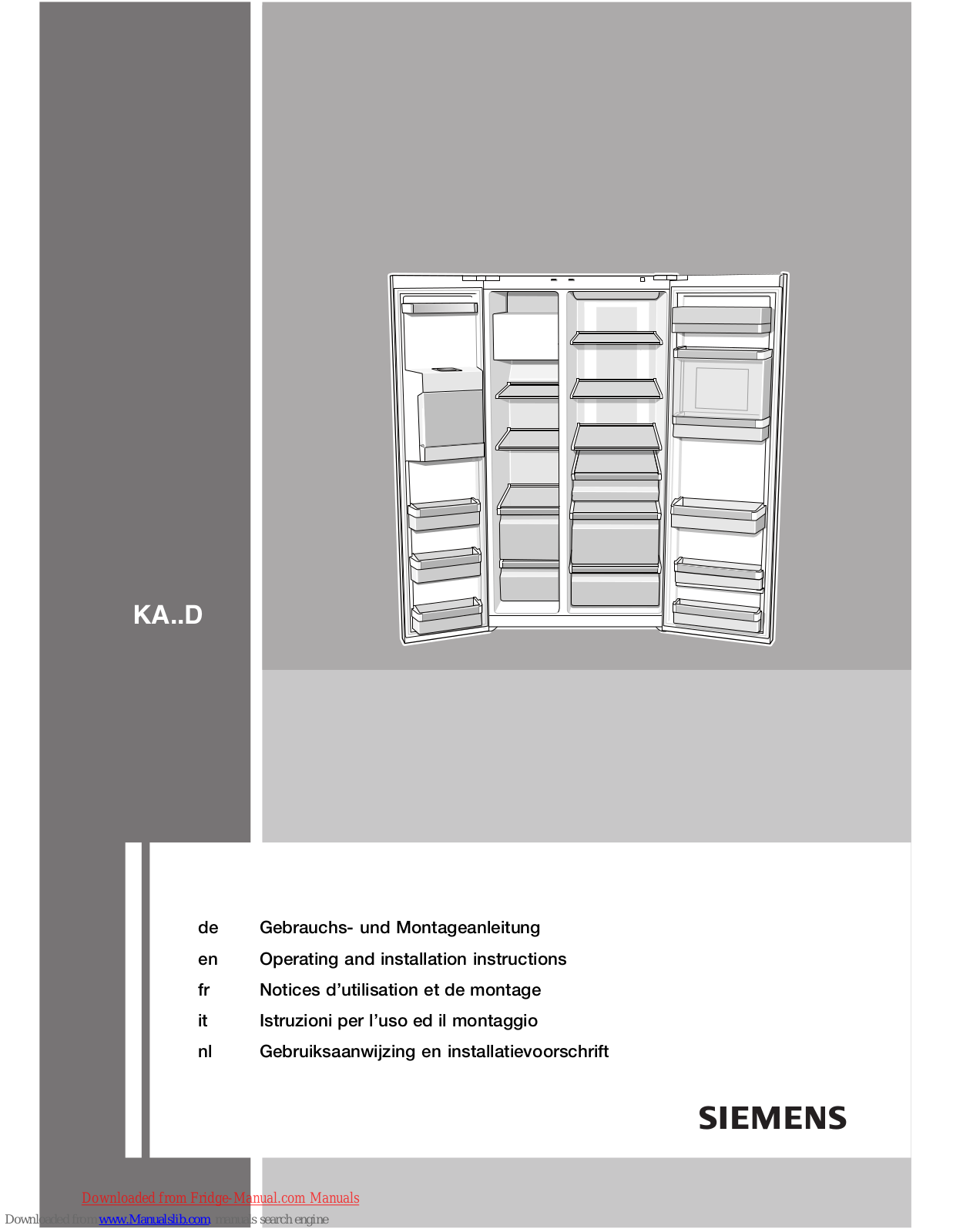 Samsung KA62DA70 Operating And Installation Instructions