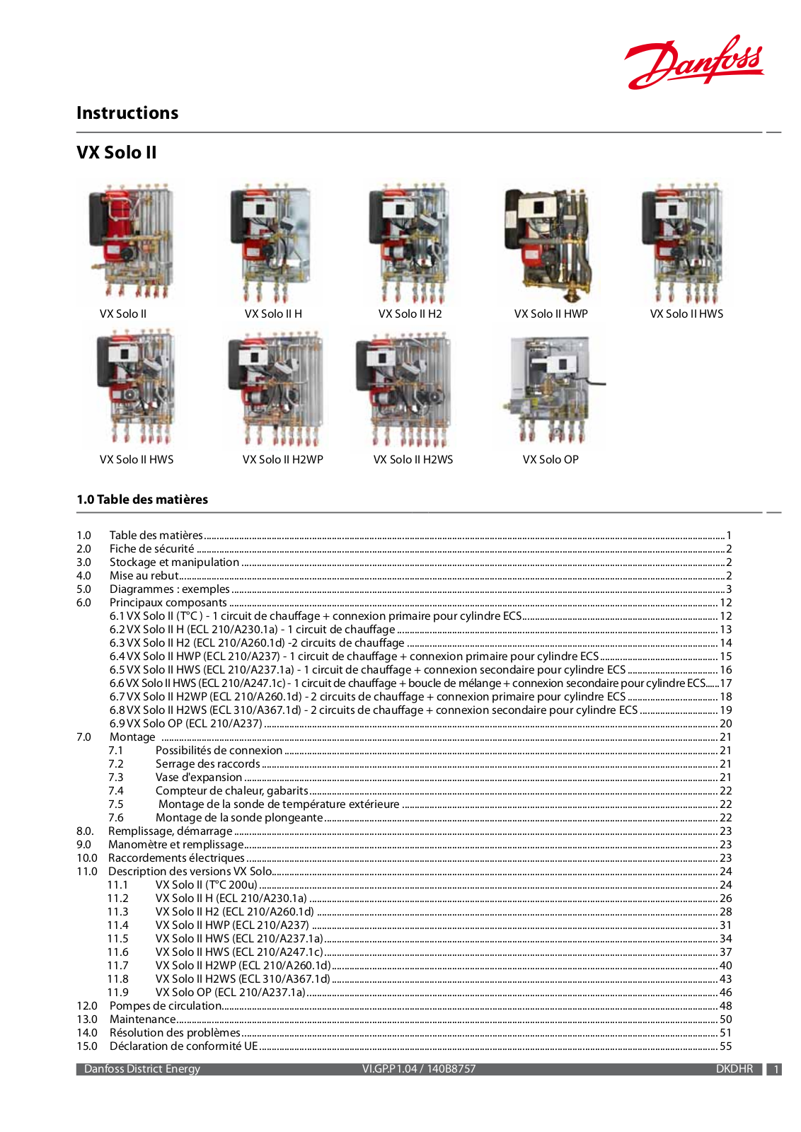 Danfoss VX Solo II Operating guide