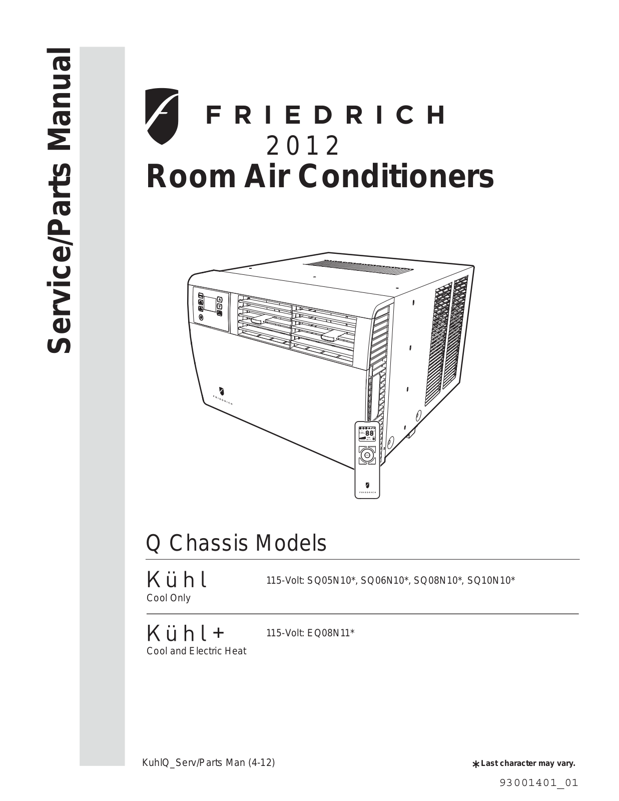 Friedrich PH15R-B, SQ08N10, SQ06N10, SQ10N10, SQ05N10 User Manual