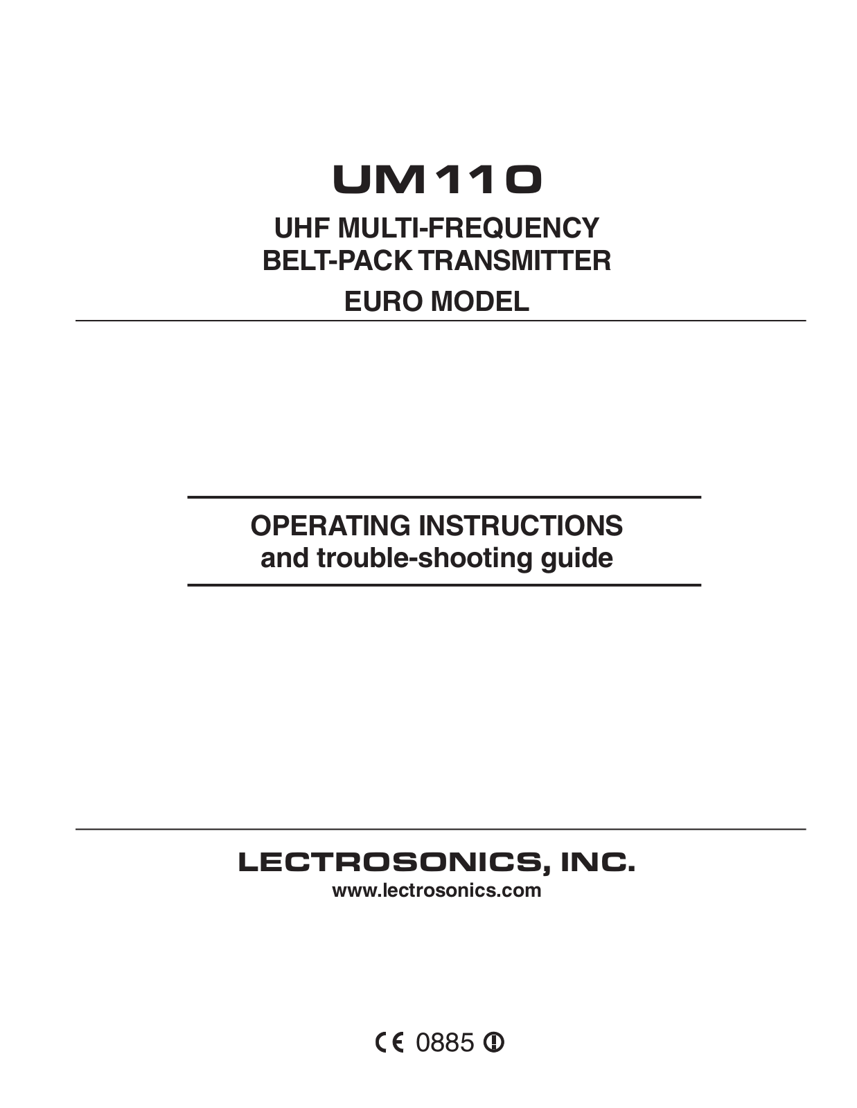 Lectrosonics UM110 User Manual