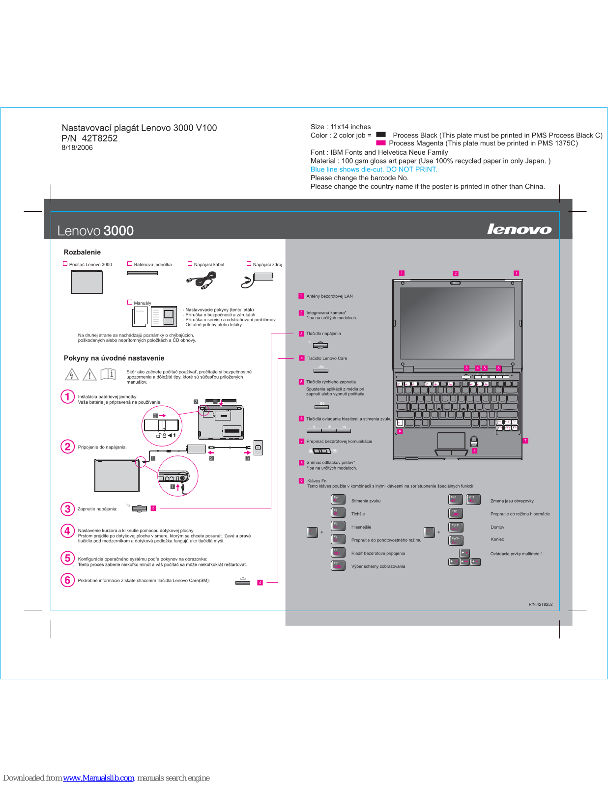 Lenovo V100 Nastavovaci Plagat, 3000 V100 User Manual