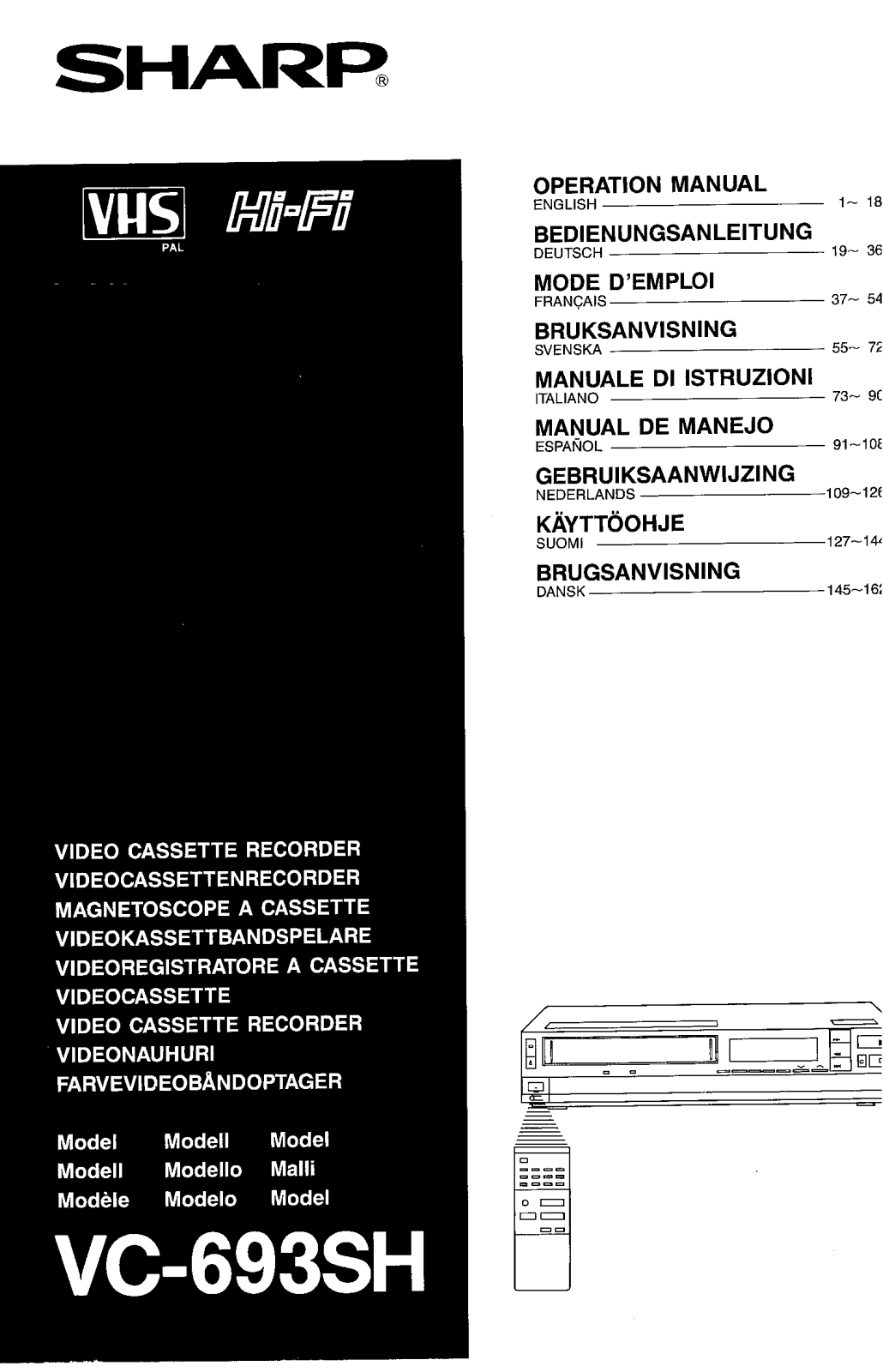 Sharp VC-693SH User Manual