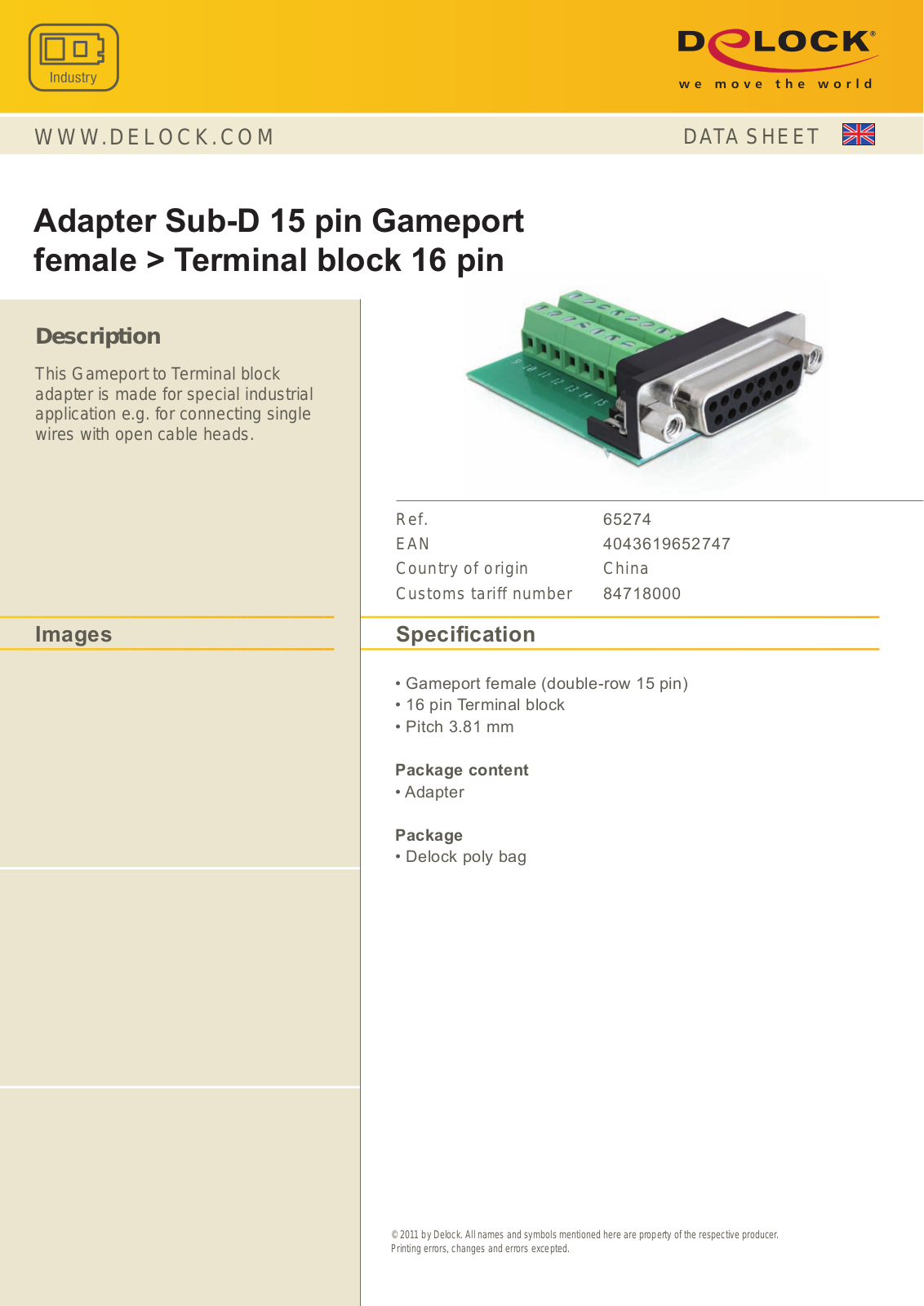 DeLOCK 65274 User Manual