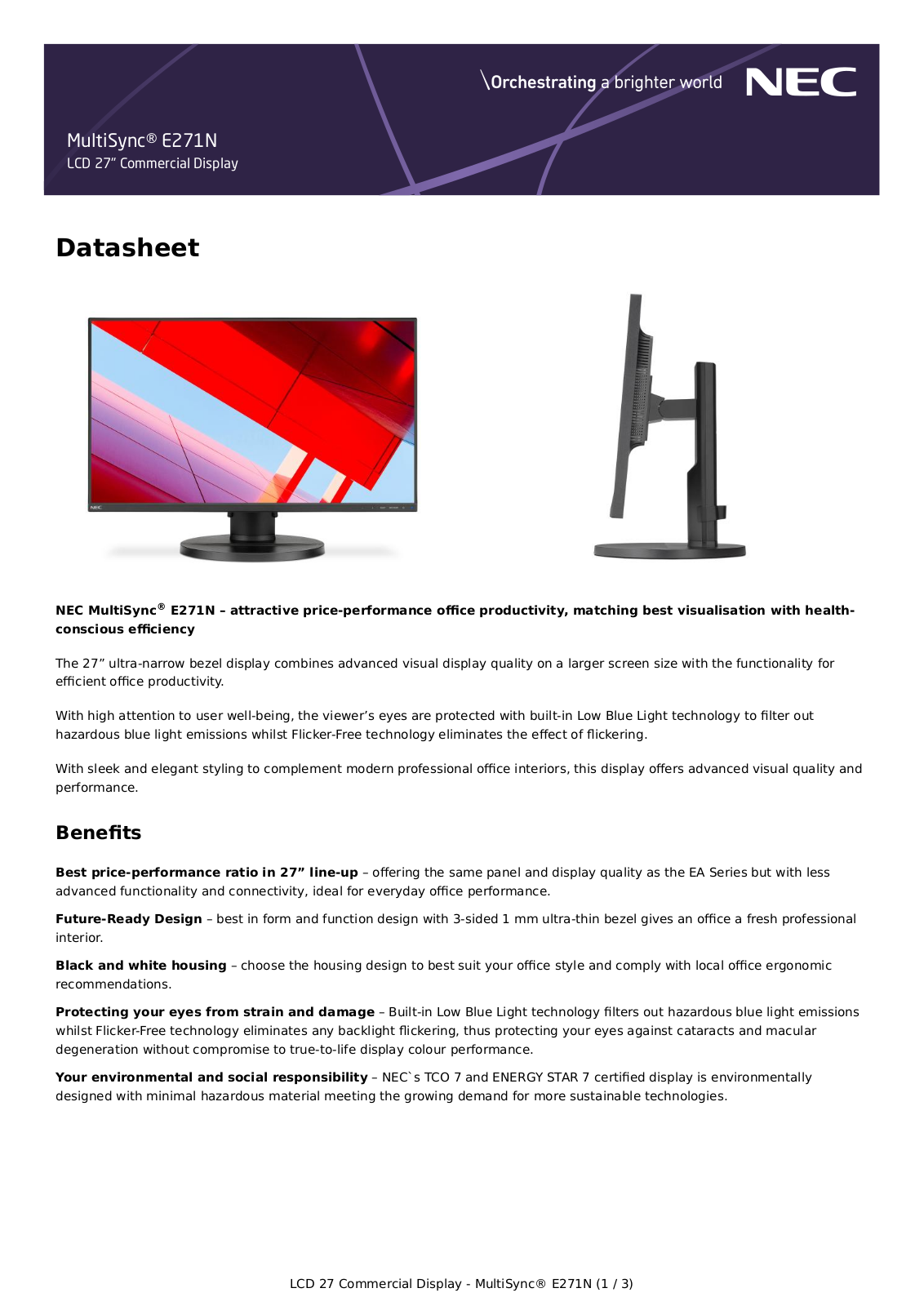 Nec 60004496 Product Data Sheet