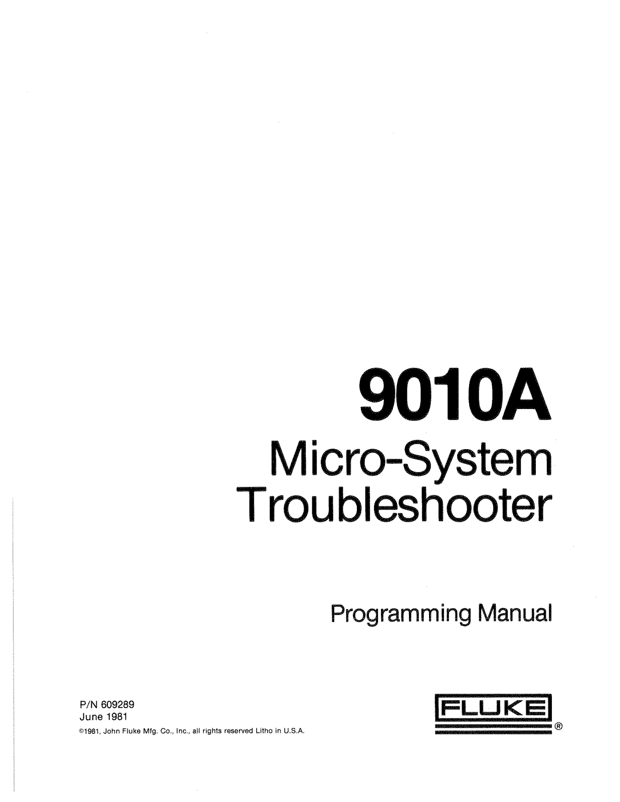 Fluke 9010A User Manual