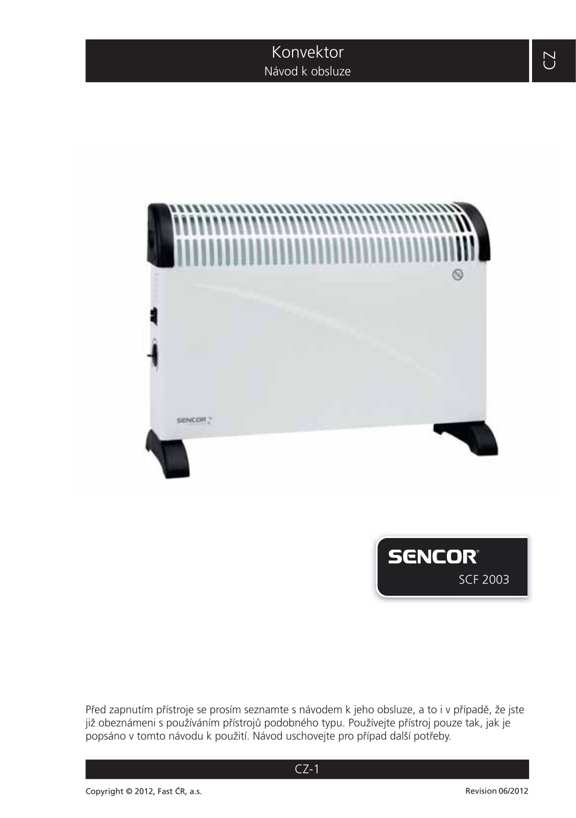 Sencor SCF 2003 User Manual