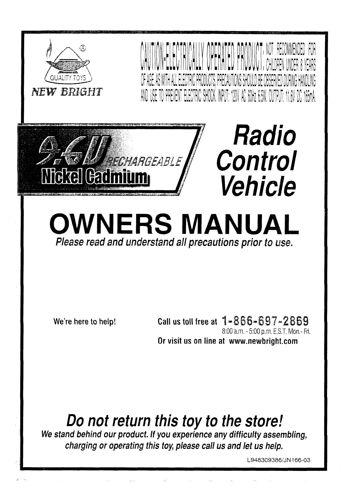 New Bright Co 147HS, 2022HS, 1477HS, 202HS, 1433HS User Manual