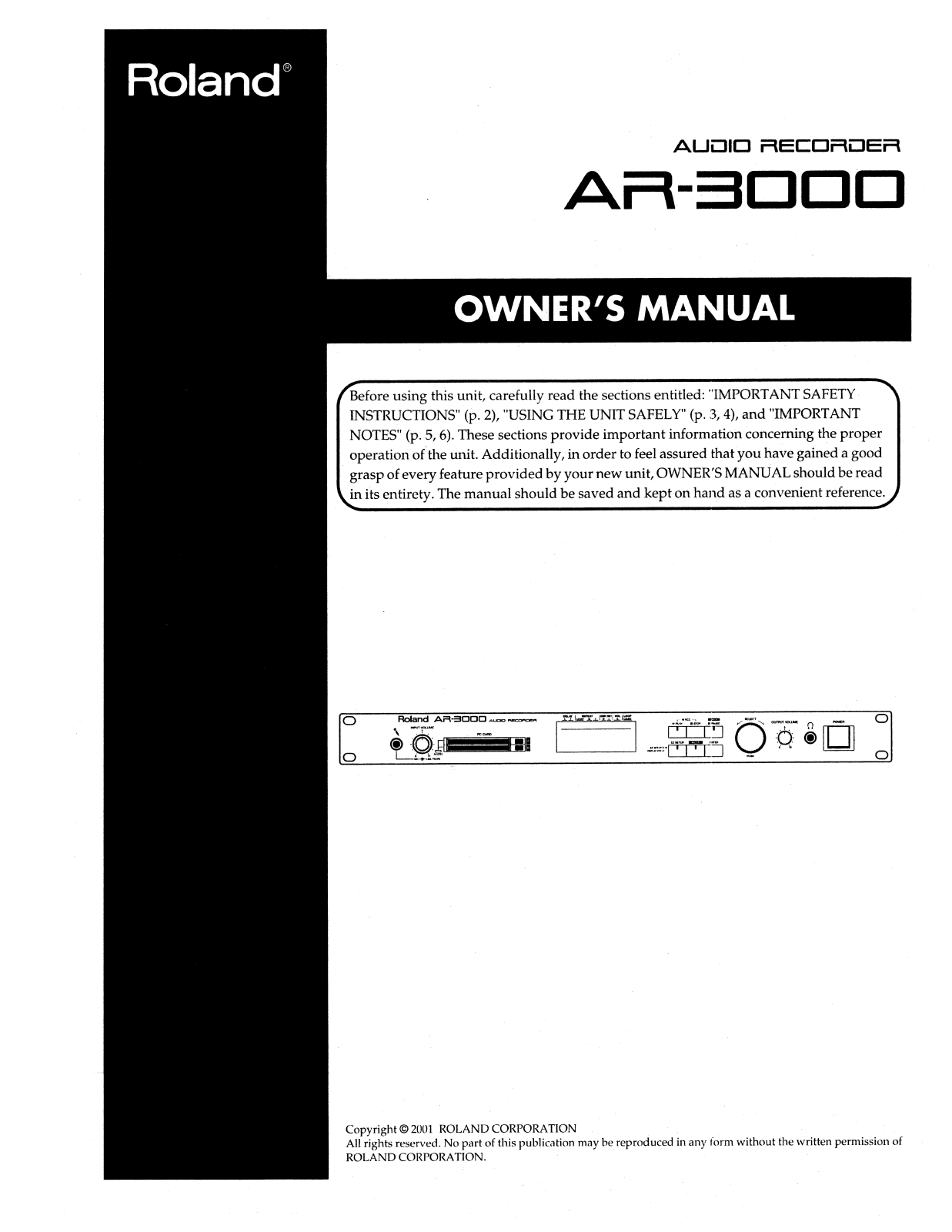 Roland AR 3000 Service Manual