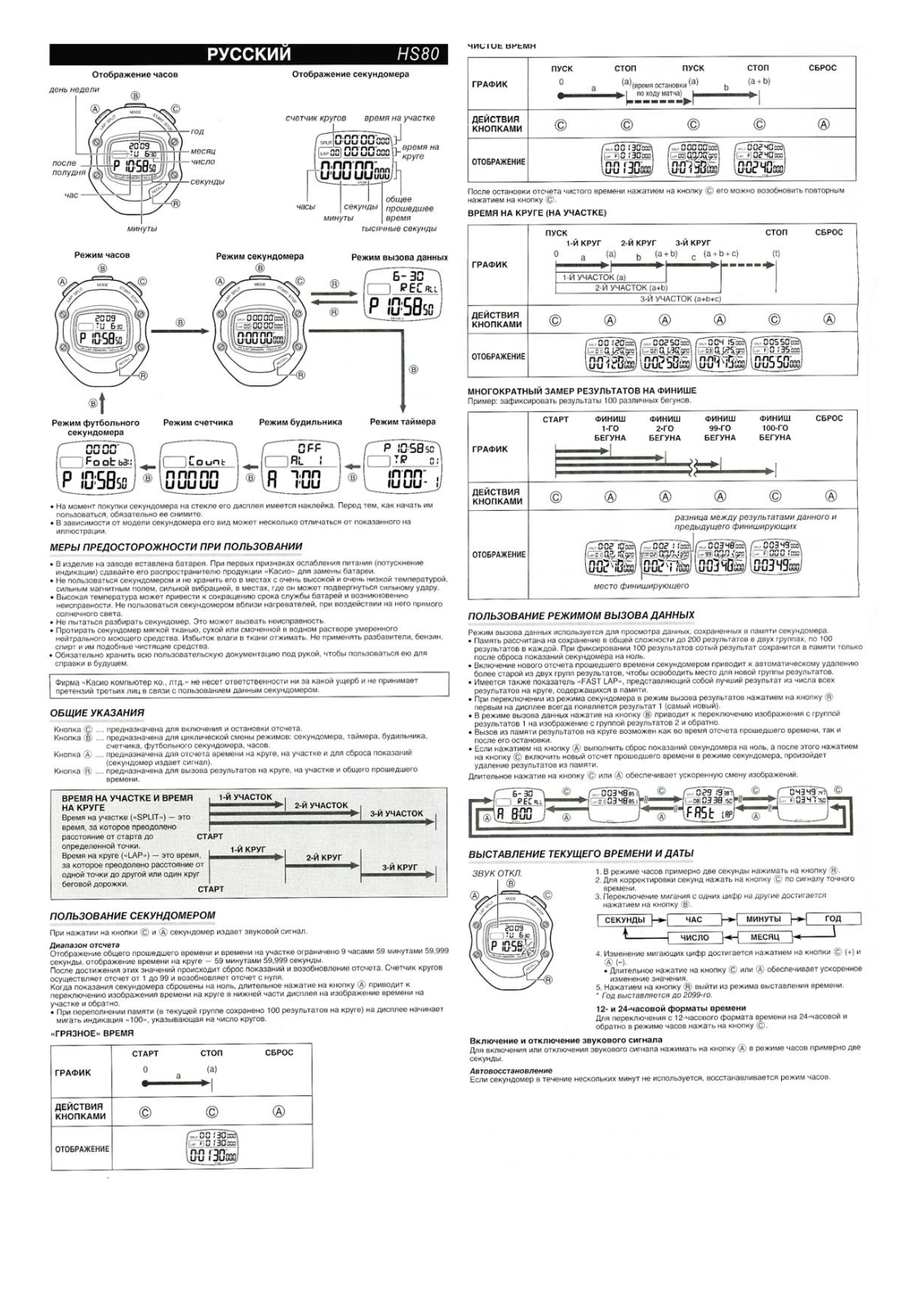 Casio HS80 User Manual