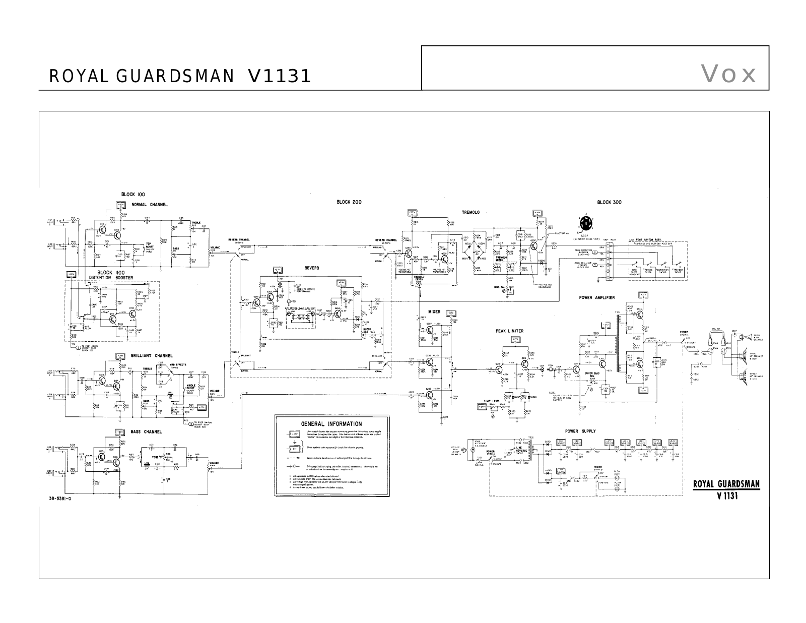 Vox royal guardsman v1131 Schematic