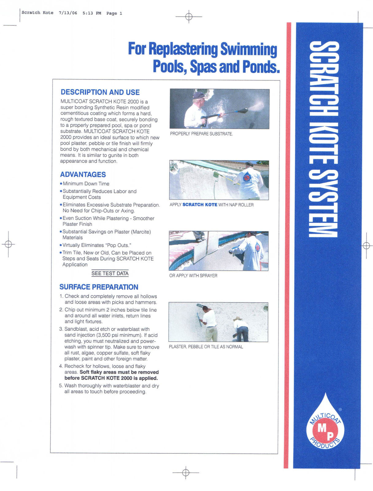 Multicoat SCRATCH KOTE User Manual