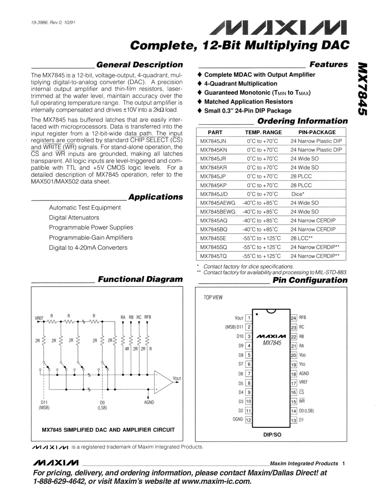 MAXIM MX7845 User Manual