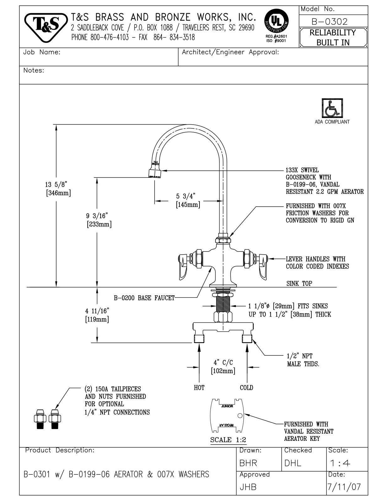 T & S Brass & Bronze Works B-0302 General Manual