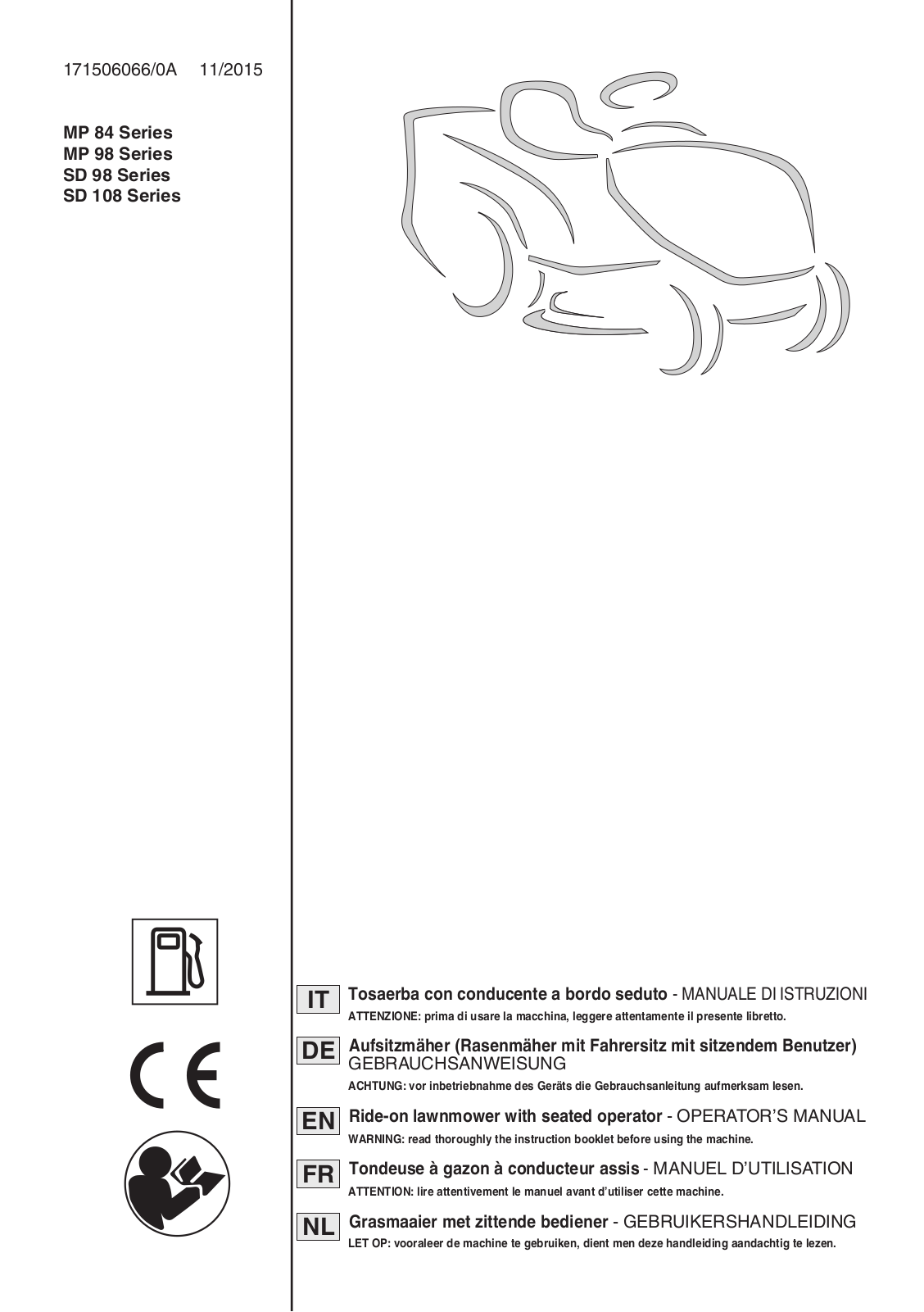 cgp italy MP 84, MP 98, SD 98, SD 108 operation manual