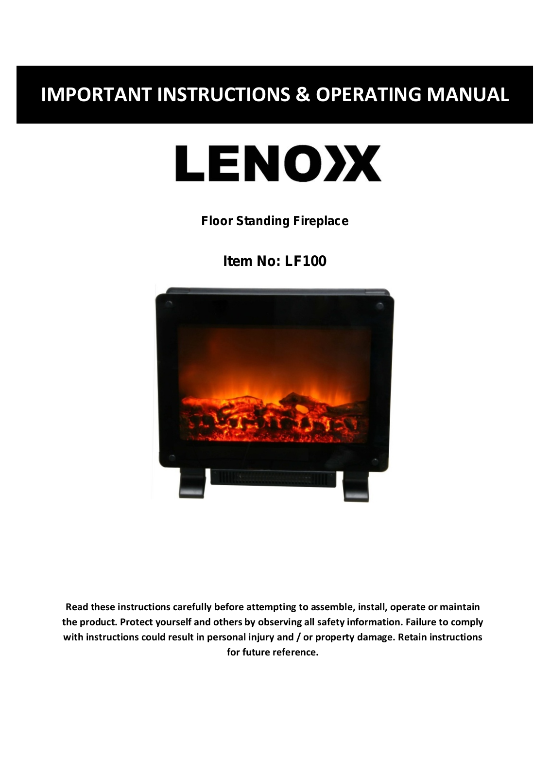 Lenoxx LF100 Instruction Manual