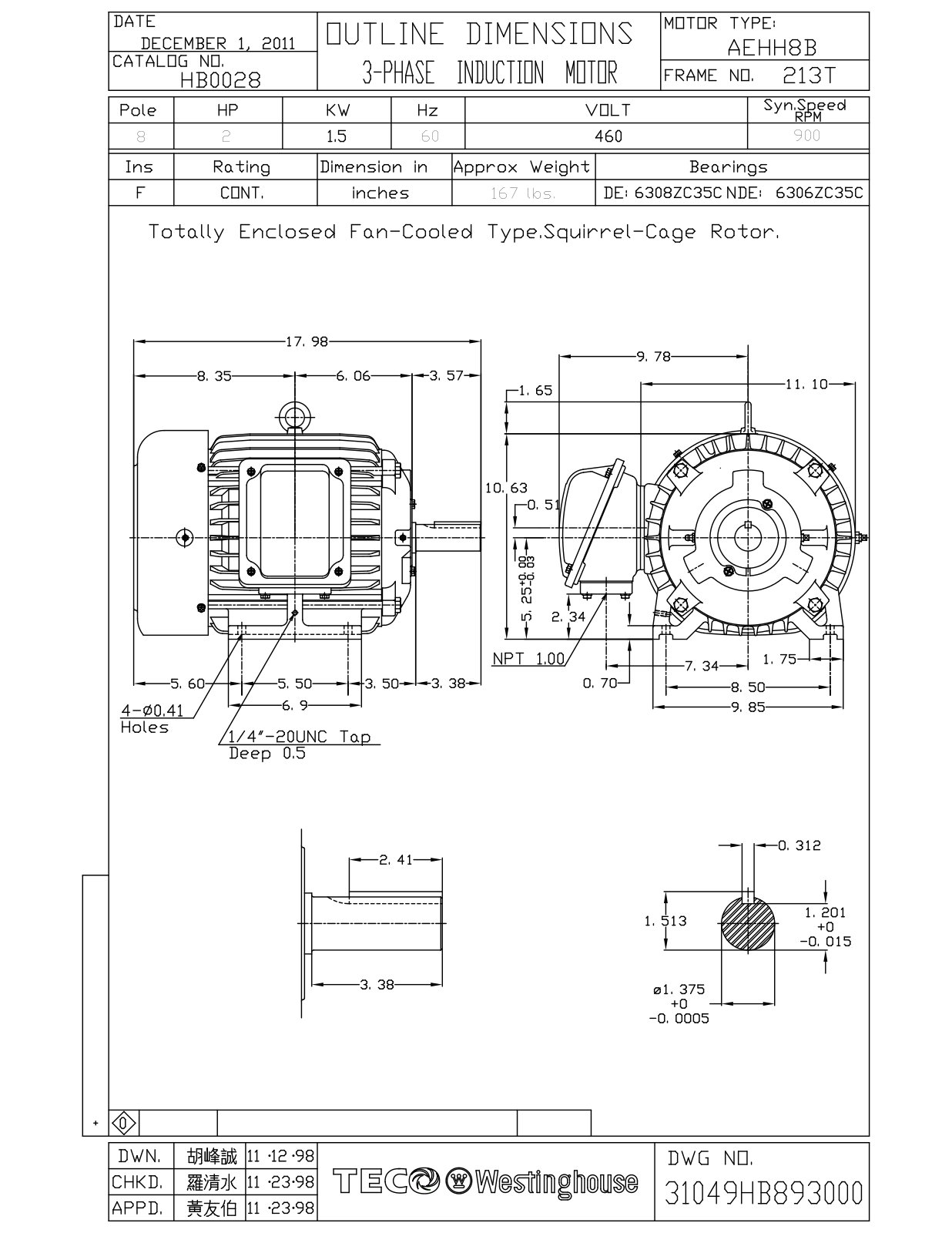 Teco HB0028 Reference Drawing