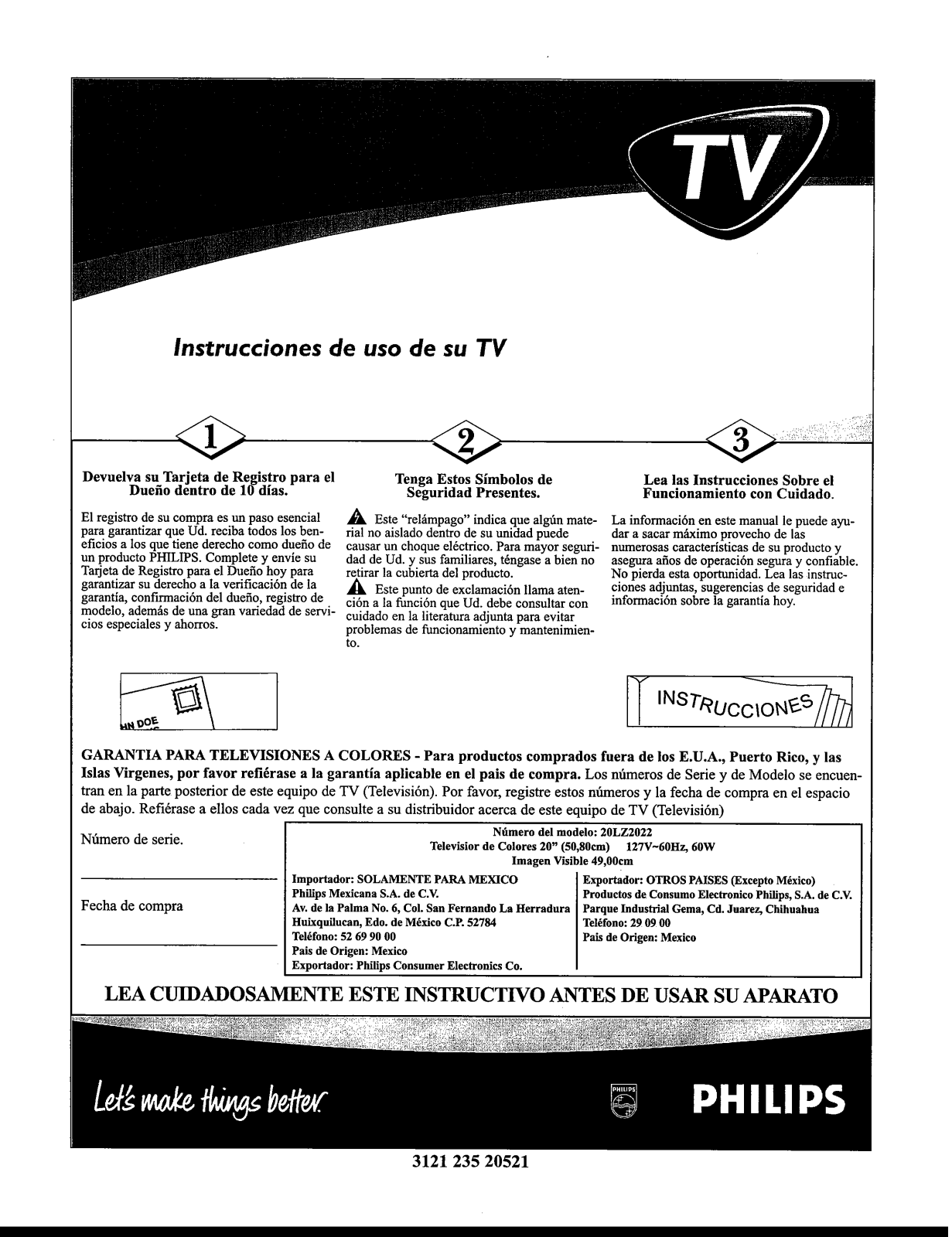 Philips 20LZ202, STEREO User Manual