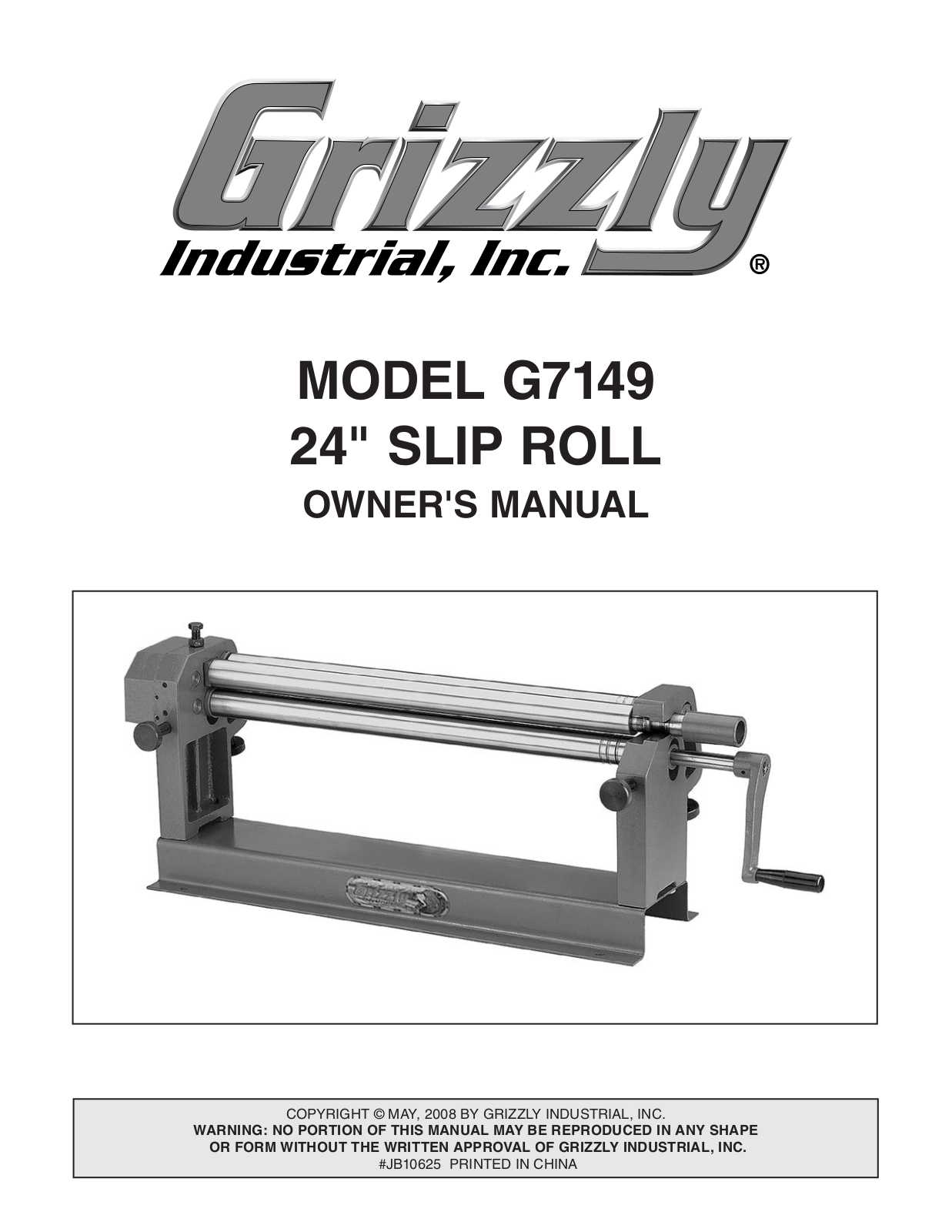 Grizzly G7149 User Manual