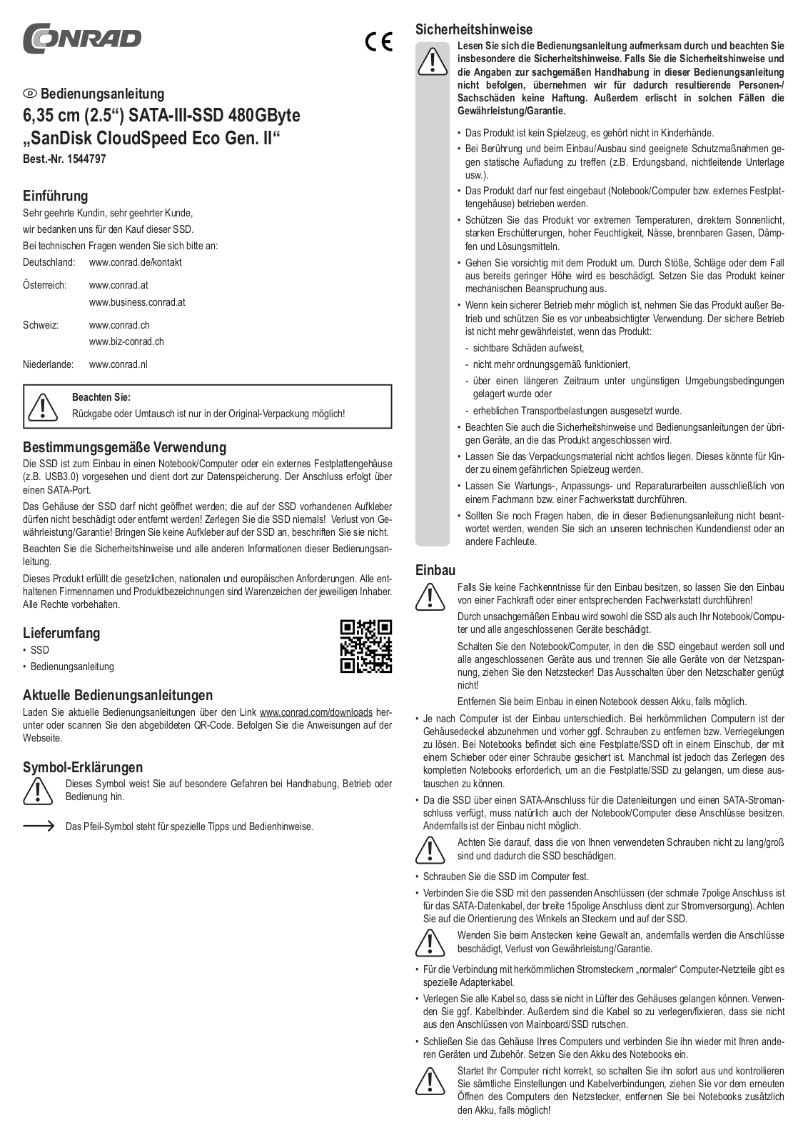 SanDisk CloudSpeed Eco Gen. II Operation Manual