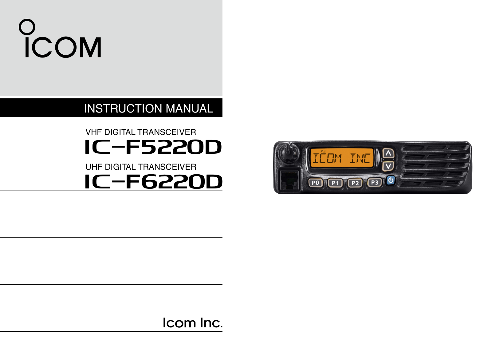 Icom IC-F5220D, IC-F6220D Insrtuction Manual