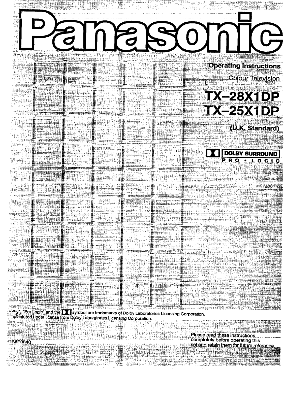 Panasonic TX-28X1DP, TX-25X1DP User Manual