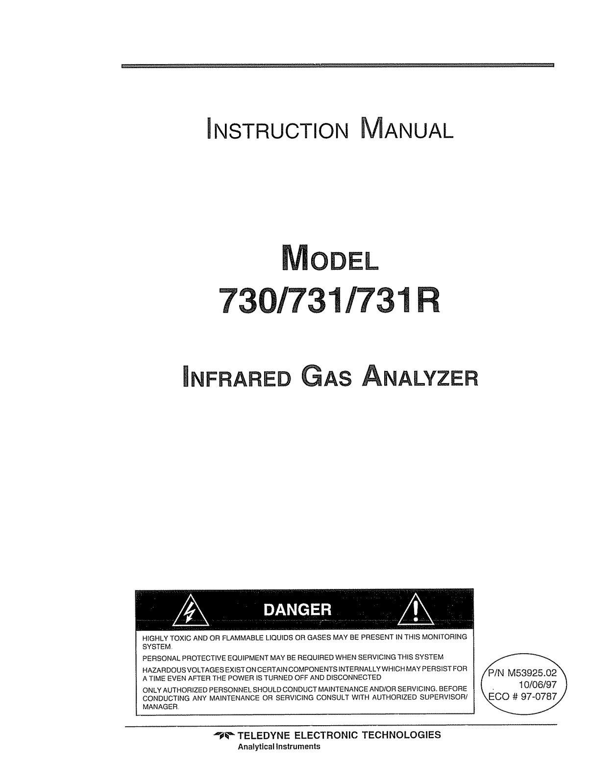 Teledyne 731R Instruction Manual